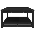 Tavolo da Giardino Nero 121x82,5x45 cm Legno Massello di Pino