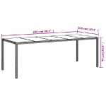 Tavolo Giardino Grigio 250x100x75cm Vetro Temperato Polyrattan