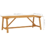Tavolo da Pranzo da Giardino 206x100x74 cm in Massello Acacia