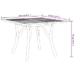 Tavolo da Giardino 110x110x75 cm Legno Massello di Acacia