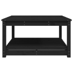 Tavolo da Giardino Nero 82,5x82,5x45 cm Legno Massello di Pino