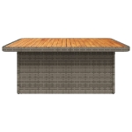 Tavolo Giardino Grigio 110x110x71cm Polyrattan Legno di Acacia