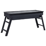 Griglia Barbecue da Campeggio Portatile in Acciaio 60x22,5x33cm