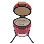 Barbecue Affumicatore 2 in 1 Kamado in Ceramica 56 cm Rosso