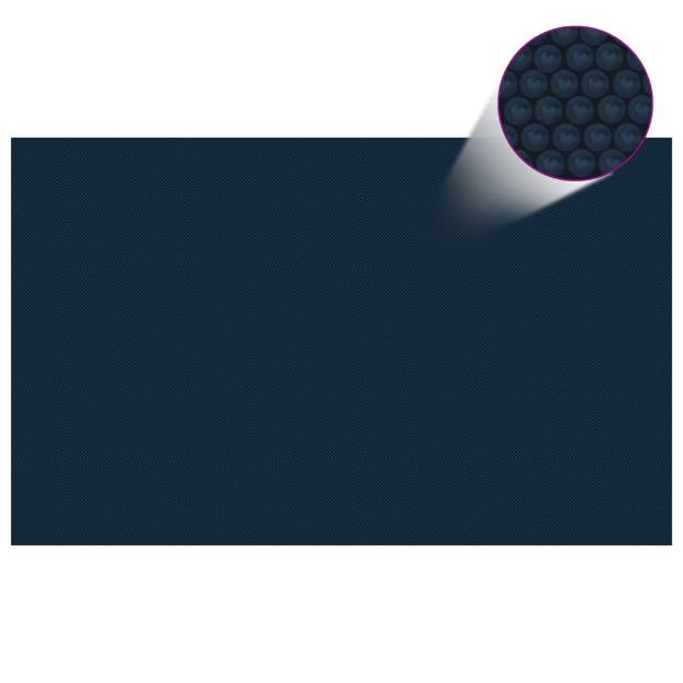 Pellicola Galleggiante Solare PE Piscina 260x160 cm Nero e Blu
