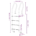 Scala per Piscina 54x38x184,5 cm Acciaio Inox 304