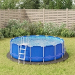 Telo Sotto Piscina Grigio Chiaro Ø366 cm Geotessile Poliestere