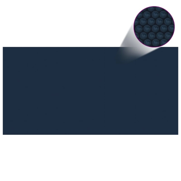 Pellicola Galleggiante Solare PE Piscina 1000x500 cm Nero e Blu