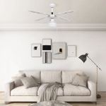 Ventilatore da Soffitto con Luce 106 cm Bianco