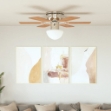 Ventilatore da Soffitto Decorato con Luce 82 cm Marrone Chiaro