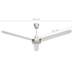 Ventilatore da Soffitto 142 cm Argento