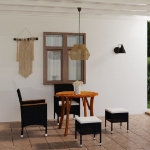Set Mobili da Pranzo per Giardino 5 pz Nero