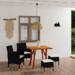 Set Mobili da Pranzo per Giardino 5 pz Nero