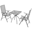 Set da Bistrot 3 pz con Sedie Pieghevoli in Acciaio Antracite