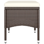 Set Bistrot Giardino 5 pz Polyrattan e Vetro Temperato Marrone
