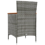 Set da Pranzo Esterni 11pz con Cuscini Polyrattan Nero e Grigio