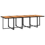 Set da Pranzo da Giardino 11 pz con Cuscini in Polyrattan Nero
