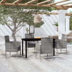 Set Mobili da Pranzo per Giardino 5 pz Antracite