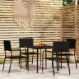 Set Mobili da Pranzo da Giardino 5 pz Nero