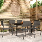 Set Mobili da Pranzo da Giardino 7 pz Grigio