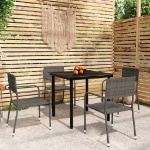 Set Mobili da Pranzo da Giardino 5 pz Grigio