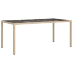 Set da Pranzo da Giardino 7 pz con Cuscini Beige in Polyrattan