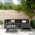 Set Salotto da Giardino 5 pz Grigio in Legno Massello di Pino