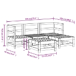 Set Salotto da Giardino 5 pz Nero in Legno Massello di Pino