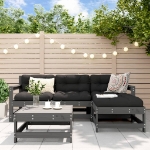 Set Salotto da Giardino 5 pz Grigio in Legno Massello di Pino