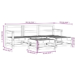 Set Salotto da Giardino 5 pz Grigio in Legno Massello di Pino