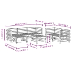 Set Salotto da Giardino 7 pz Grigio in Legno Massello di Pino