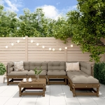 Set Salotto da Giardino 7 pz Miele in Legno Massello di Pino