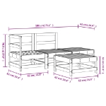 Set Salotto da Giardino 4 pz in Legno Massello di Douglas