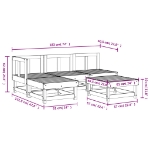 Set Salotto da Giardino 5 pz in Legno Massello di Douglas