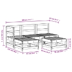 Set Salotto da Giardino 5 pz in Legno Massello di Pino