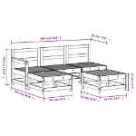 Set Salotto da Giardino 5 pz in Legno Massello di Pino