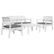 Set Salotto da Giardino 4 pz in Plastica Bianco