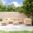 Set Salotto da Giardino 9 pz in Legno Massello di Pino