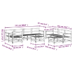 Set Salotto da Giardino 10 pz in Legno Massello di Pino Miele