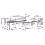 Set Salotto da Giardino 8pz in Legno Massello di Pino Miele