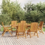 Set da Pranzo da Giardino 7 pz in Legno Massello di Teak