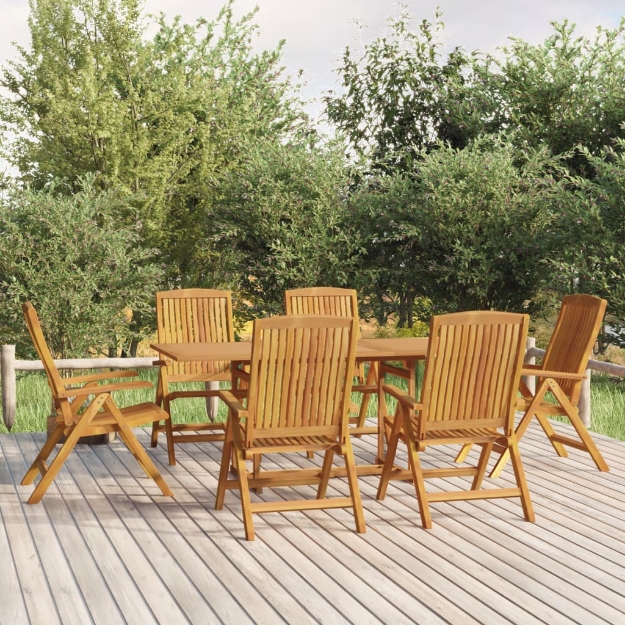 Set da Pranzo da Giardino 7 pz in Legno Massello di Teak