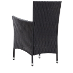 Set da Pranzo da Giardino 5 pz in Polyrattan Nero