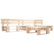 Set Divani da Giardino con Pallet 4 pz Naturale in Legno
