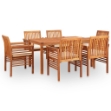 Set da Pranzo da Giardino 7 pz con Cuscini Massello di Acacia