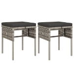 Set Divani da Giardino 6 pz con Cuscini in Polyrattan Grigio