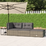 Set Divani da Giardino 3 pz con Cuscini in Polyrattan Grigio