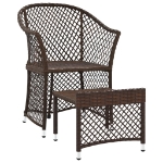 Set Divani da Giardino 2 pz con Cuscini in Polyrattan Marrone