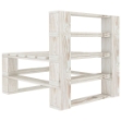 Set Salotto da Giardino 6 pz Pallet in Legno Bianco