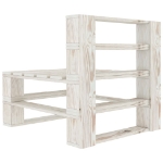 Set Salotto da Giardino 4 pz Pallet in Legno Bianco